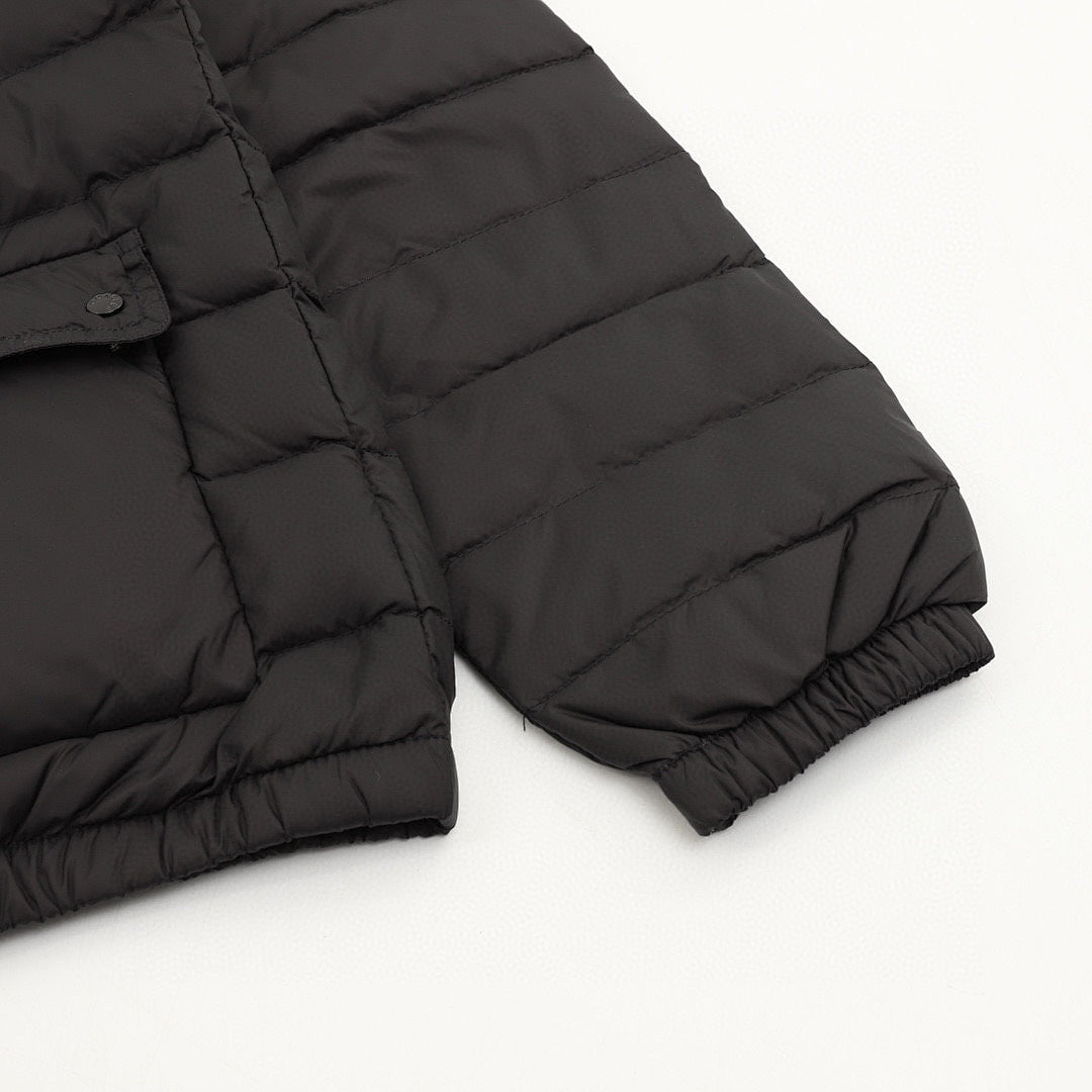 Moncler Lans Stand-Collar Pocket Down Jacket - Black - detail 3