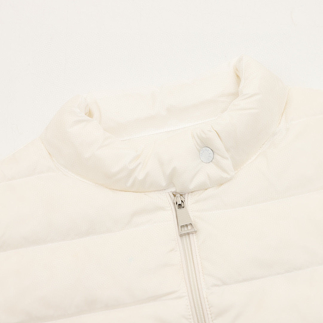 Moncler Lans Stand-Collar Pocket Down Jacket - Ivory - detail 1