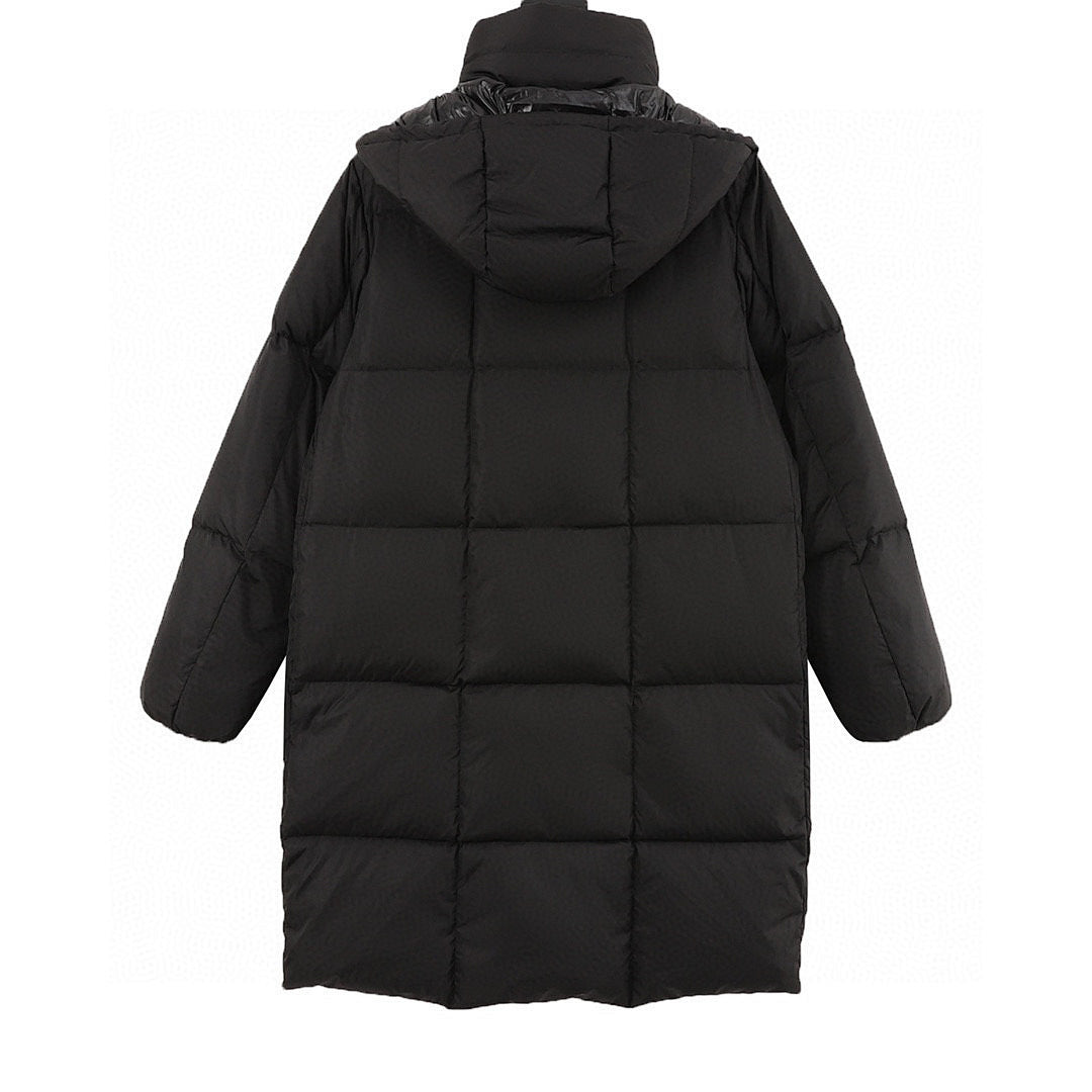 Moncler Women's Long Hooded Down Coat - Black - back view