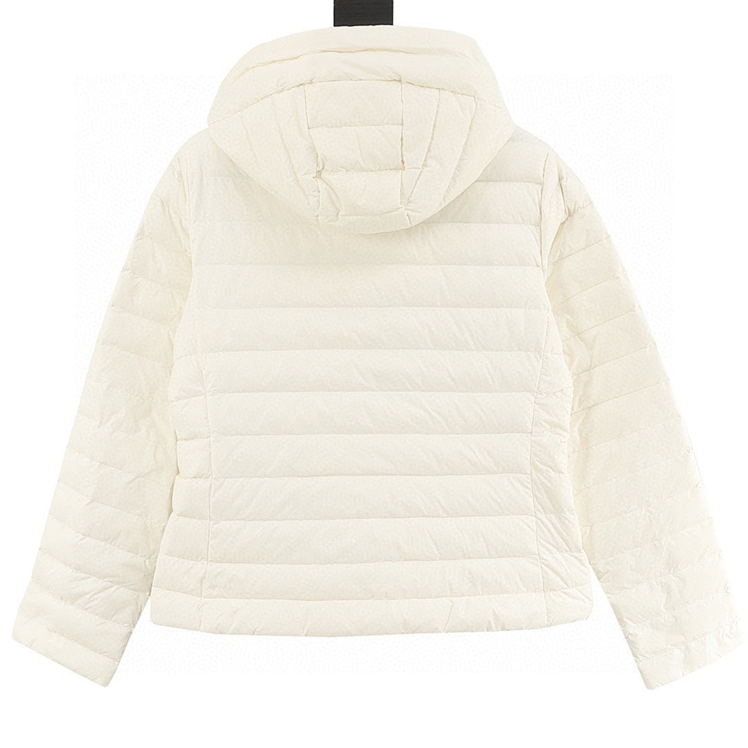 Moncler Ige Women's Short Hooded Down Jacket - Ivory - back view