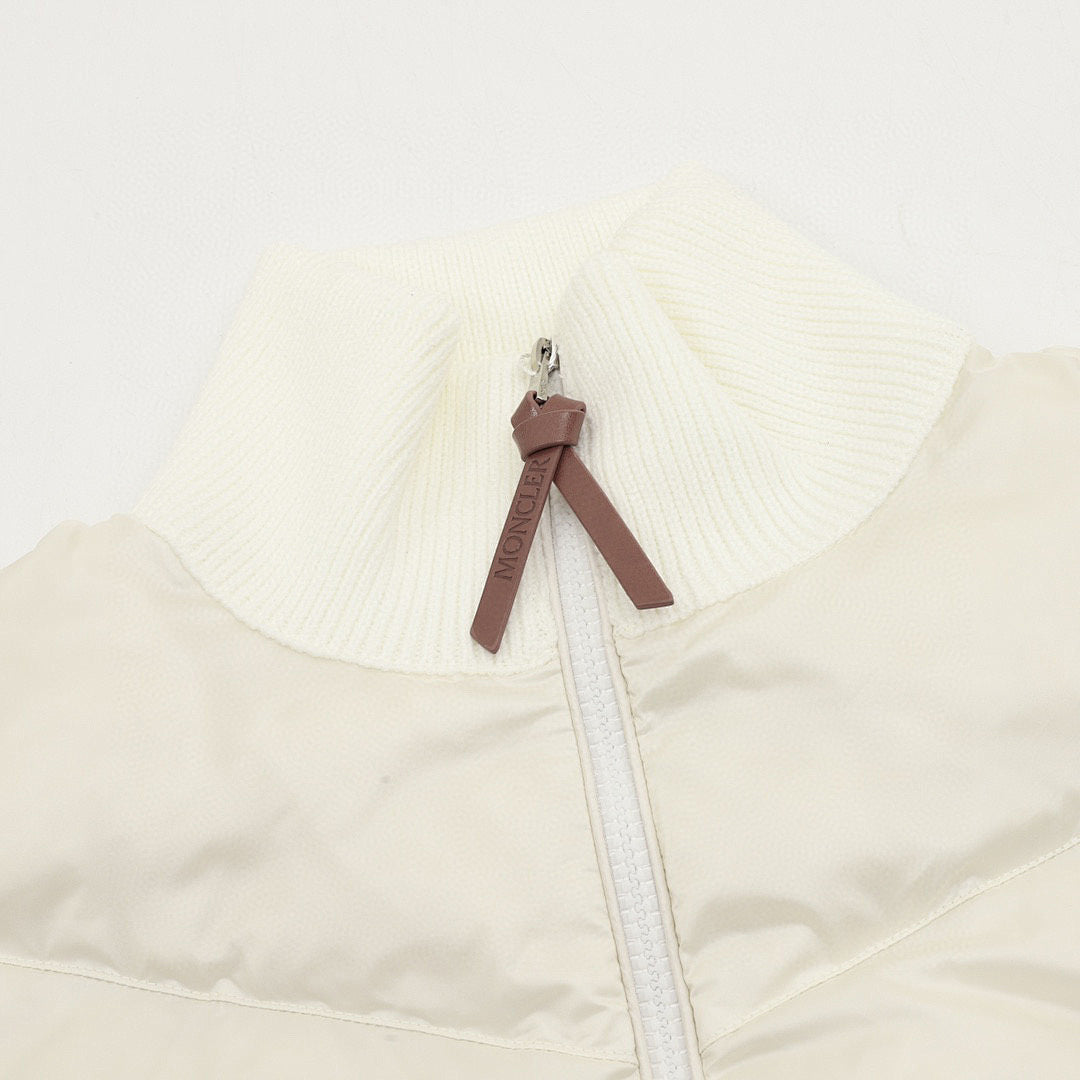Moncler Women's Chevron-Panel Knit Cardigan - Ivory - detail 1