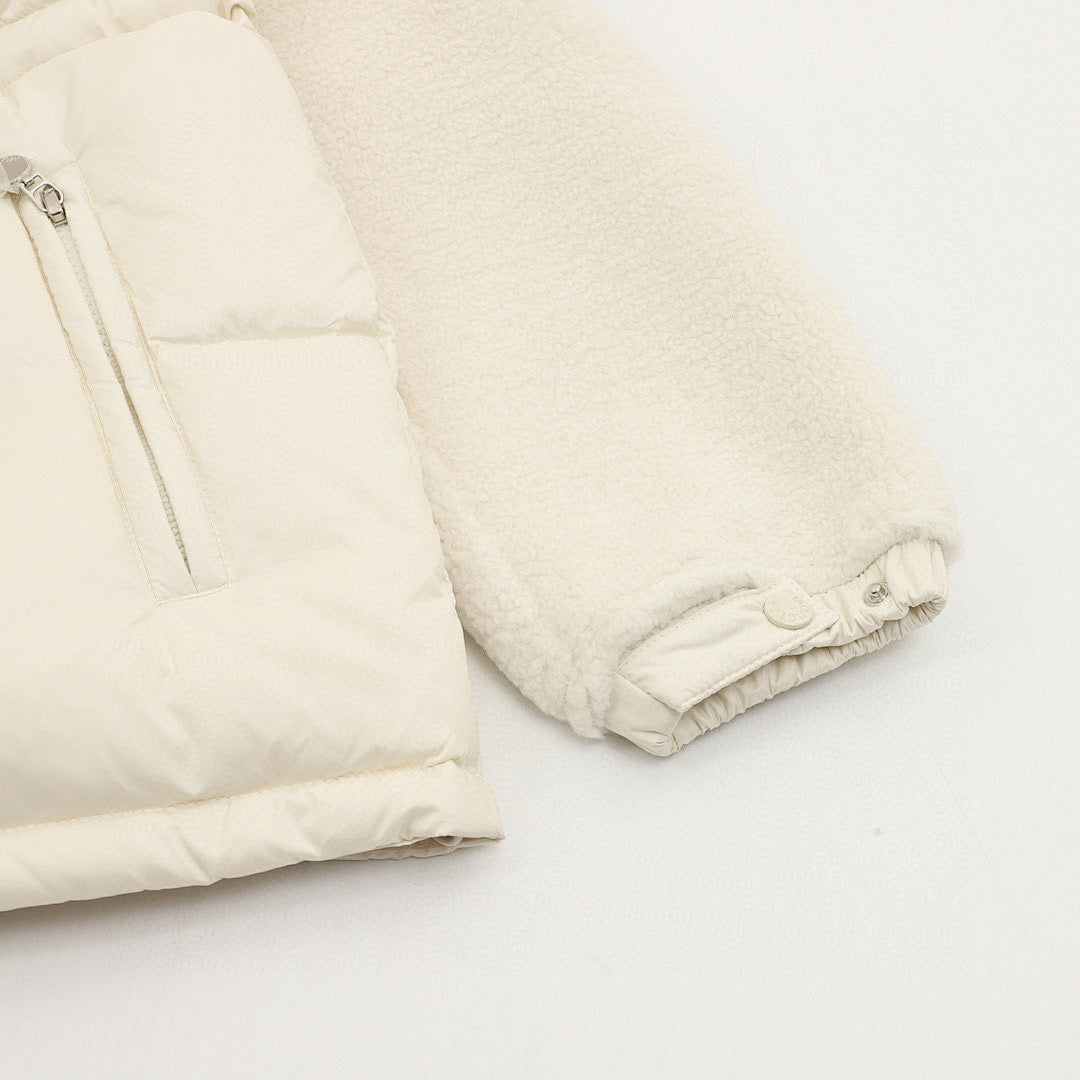 Moncler Escaut Women's Textured-Panel Down Jacket - Ivory - detail 2