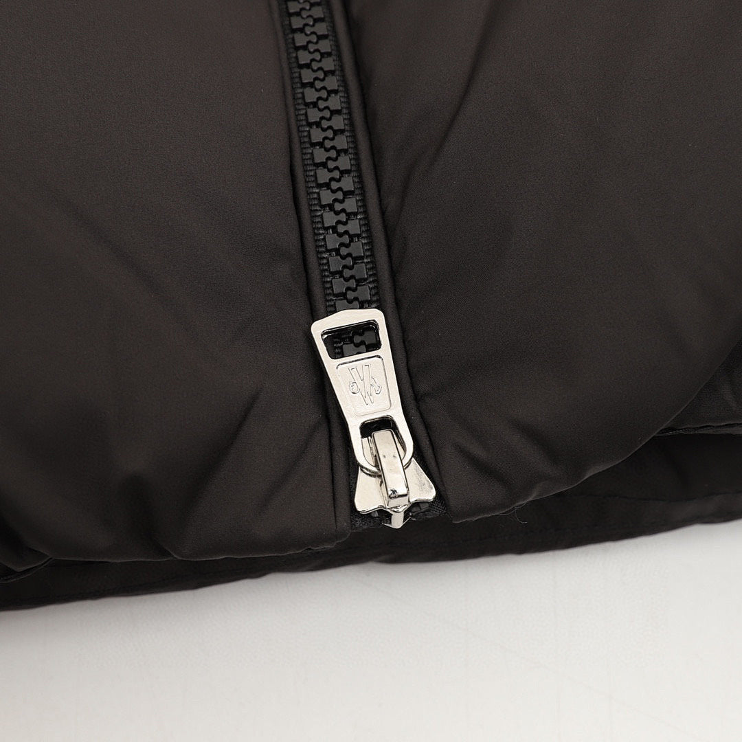 Moncler Tricolor-Stripe Down Jacket - Black - detail 3