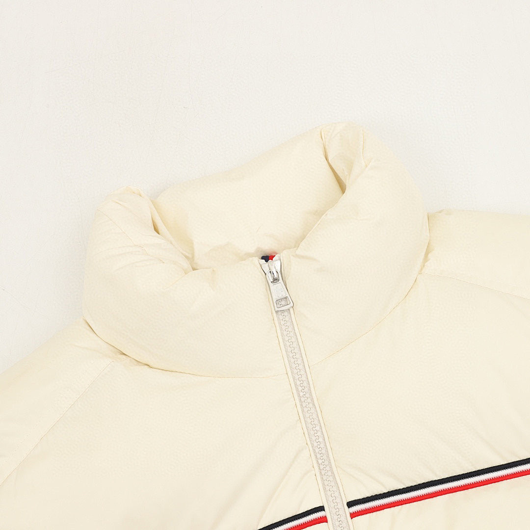 Moncler Tricolor-Stripe Down Jacket - Ivory - detail 1