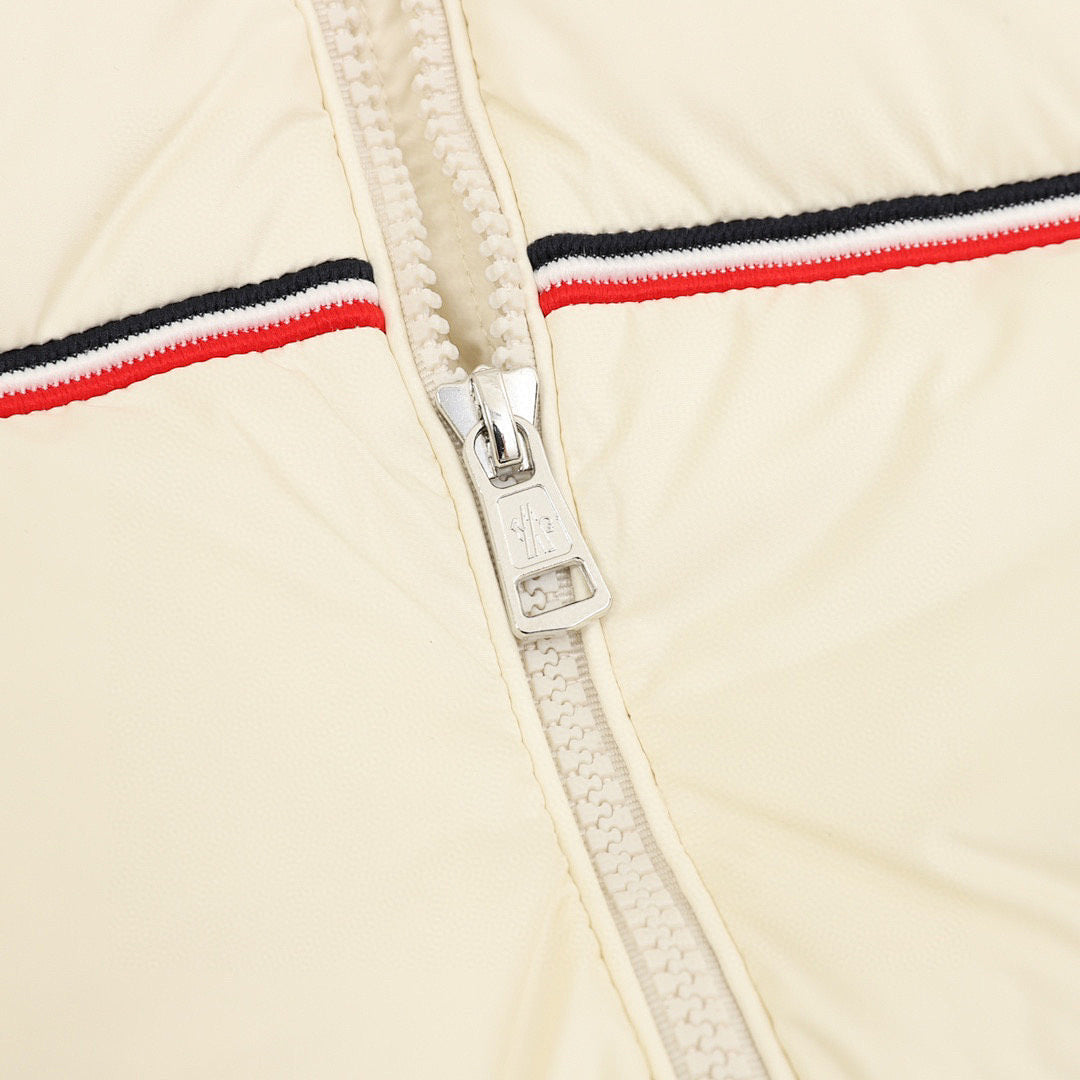 Moncler Tricolor-Stripe Down Jacket - Ivory - detail 3