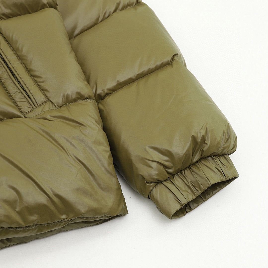 Moncler Stand-Collar Down Jacket - Olive - detail 3