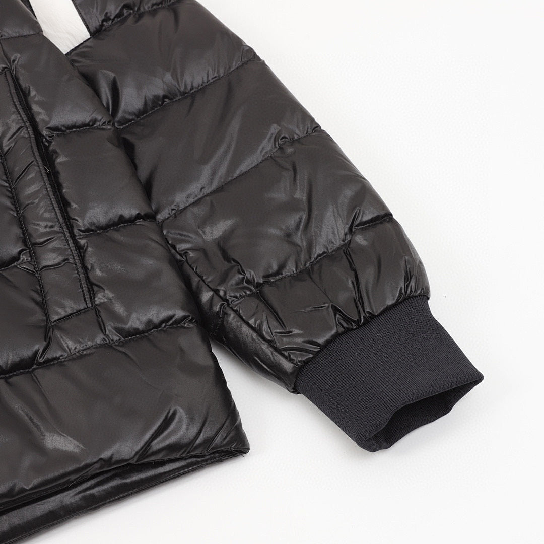 Moncler Corydale Sleeve-Stripe Hooded Down Jacket - Black - detail 2