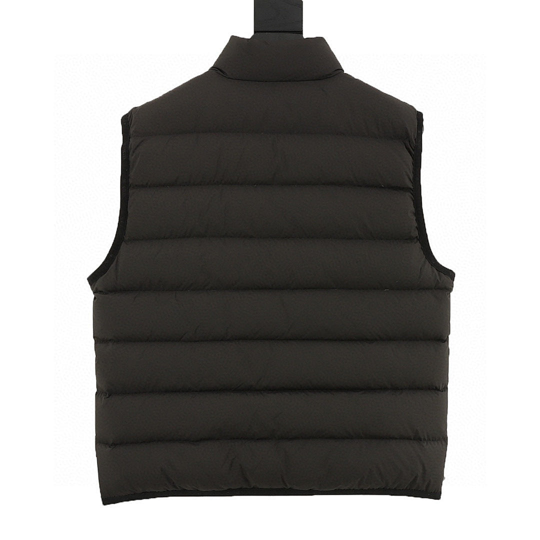 Moncler Letter-Trim Quilted Vest - Black - back view