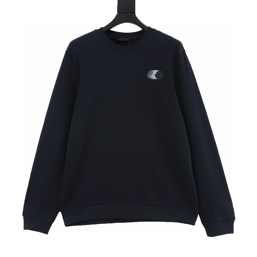 Moncler Faded-Logo Crewneck Sweatshirt - Black - front view