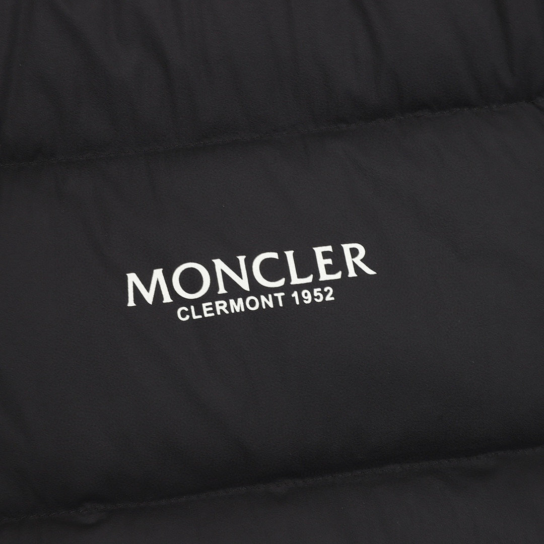 Moncler Chest-Letter Stand-Collar Down Jacket - Black - detail 2