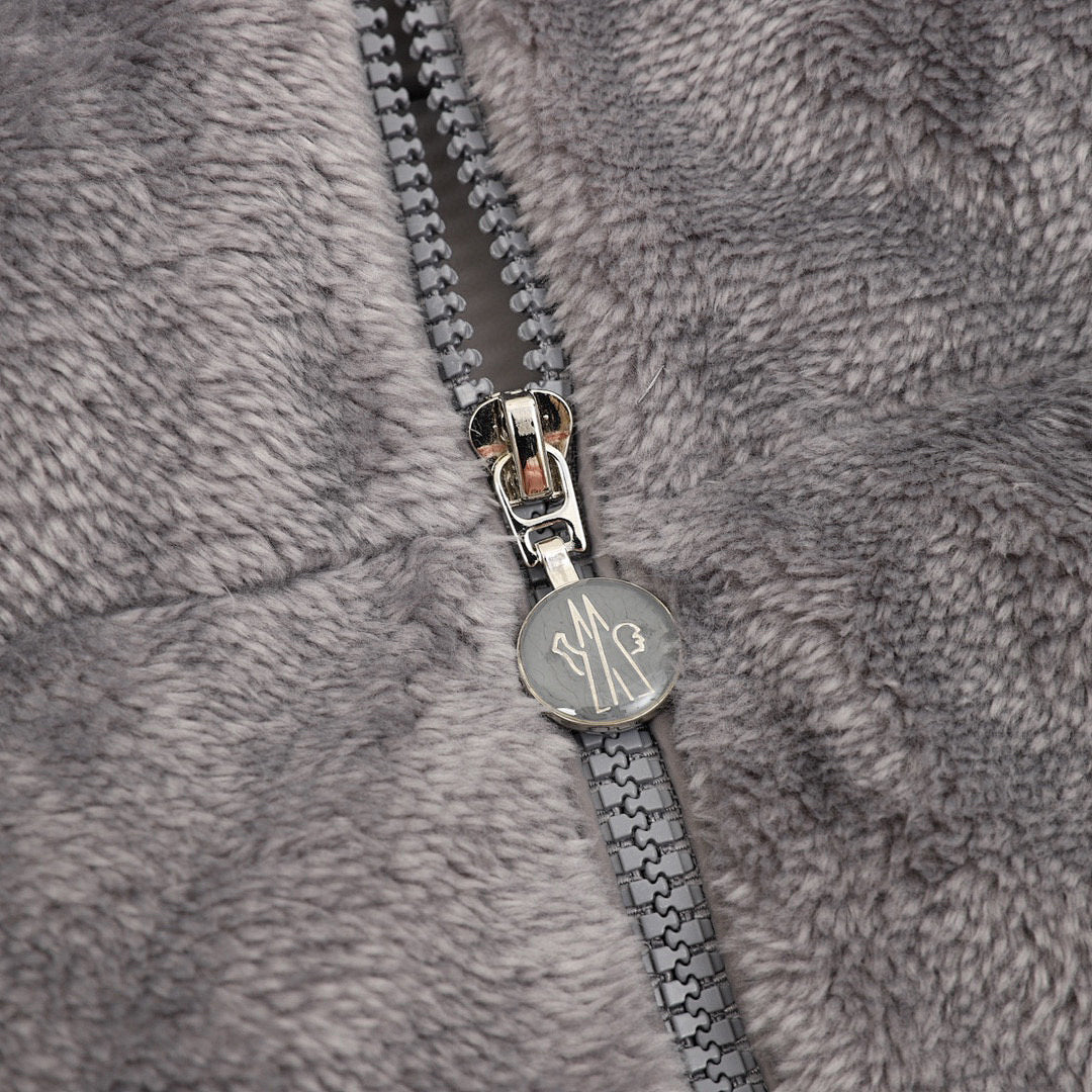 Moncler Women's Textured Panel Zip Cardigan - Gray - detail 2