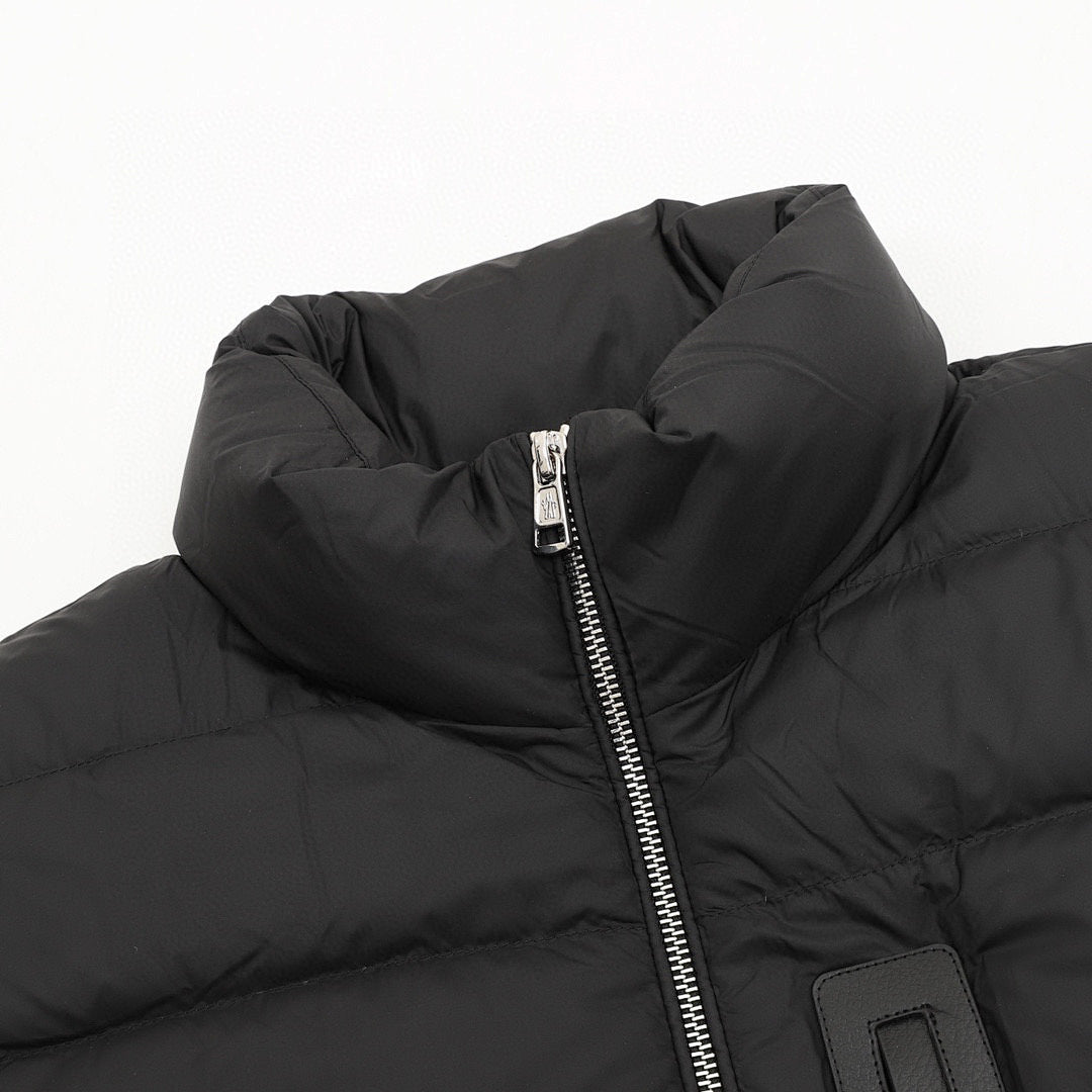 Moncler Black-Badge Stand-Collar Down Jacket - Black - detail 1
