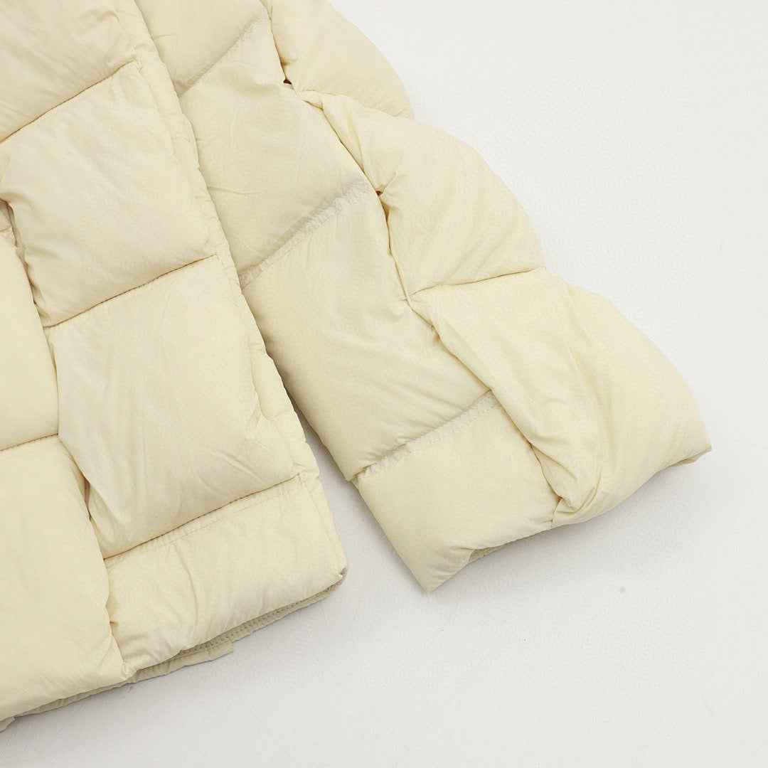 Moncler Woven-Panel Down Jacket - Ivory - detail 3
