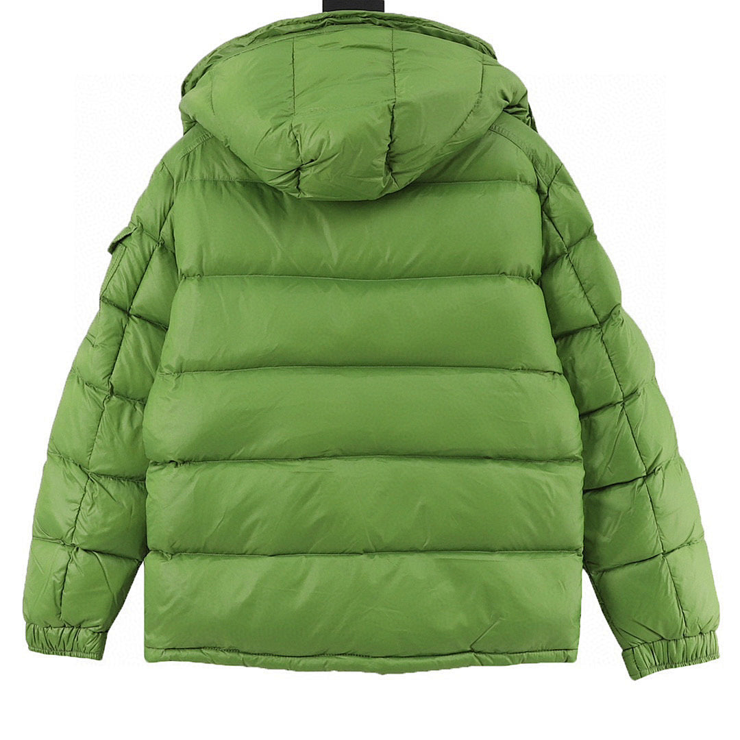Moncler Maya Matte Hooded Down Jacket - Green - back view