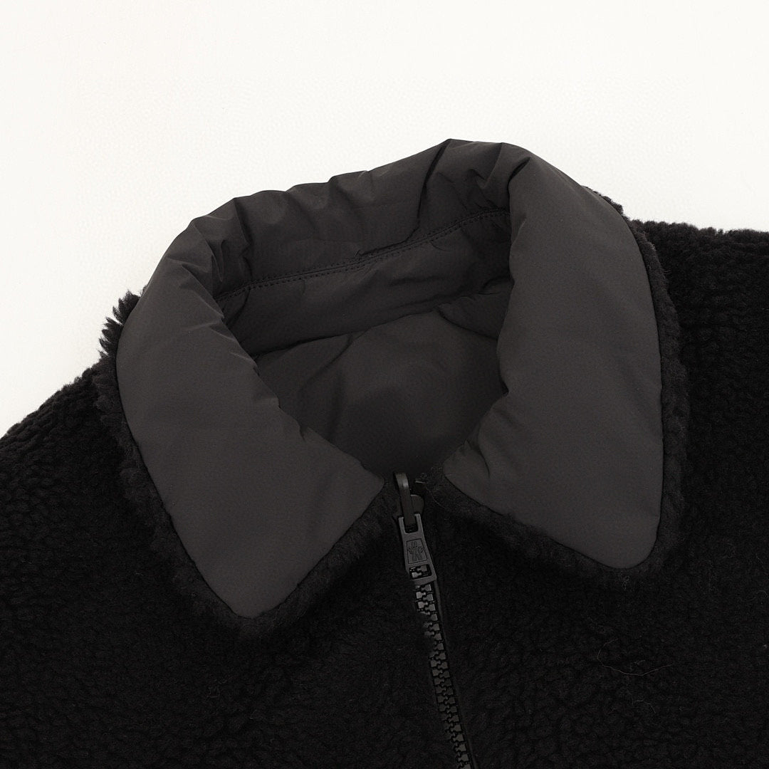 Moncler Textured Reversible Down Bomber Jacket - Black - detail 1