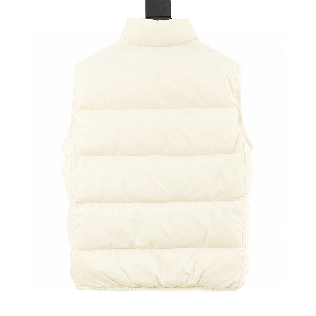 Moncler Alma Stand-Collar Down Vest - Ivory - back view