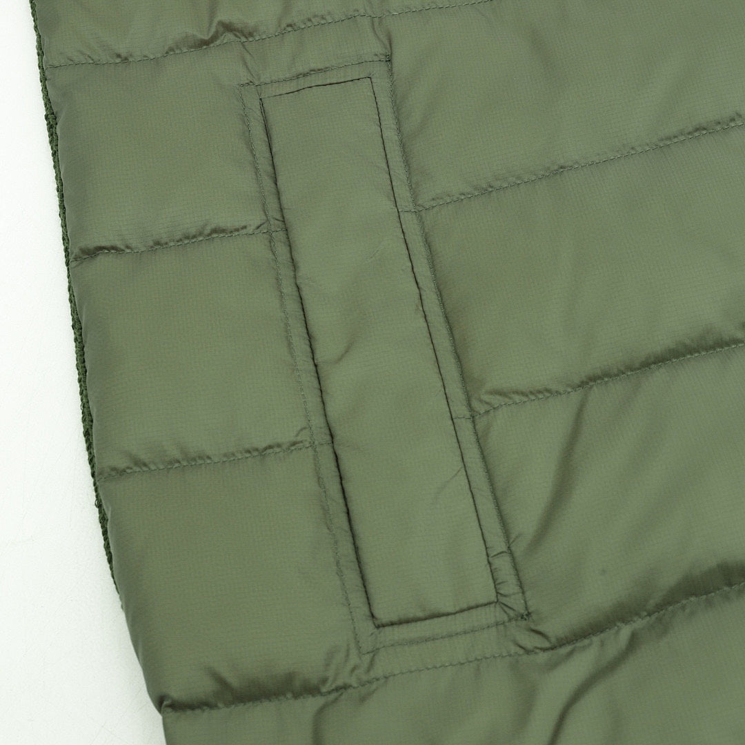 Moncler Knit-Sleeve Quilted Zip Cardigan - Green - detail 3