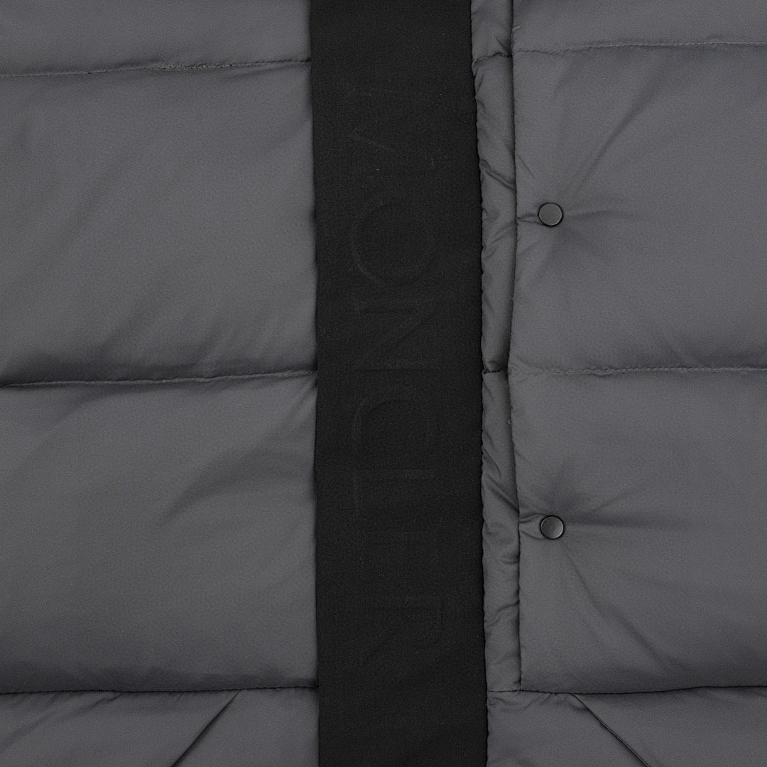 Moncler Embossed-Placket Hooded Down Jacket - Gray - detail 2