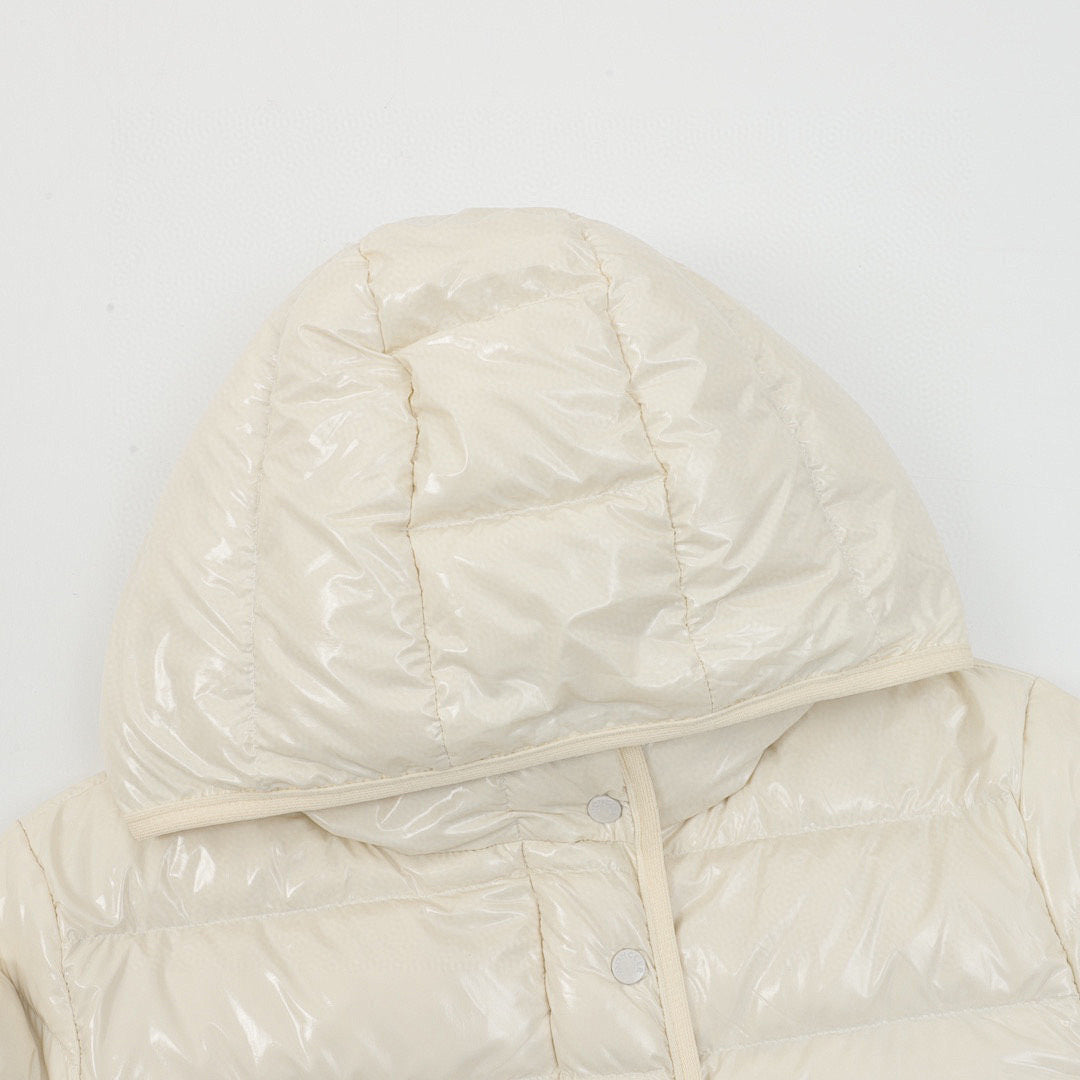 Moncler Barante Women's Fitted Hooded Down Jacket - Ivory - detail 1