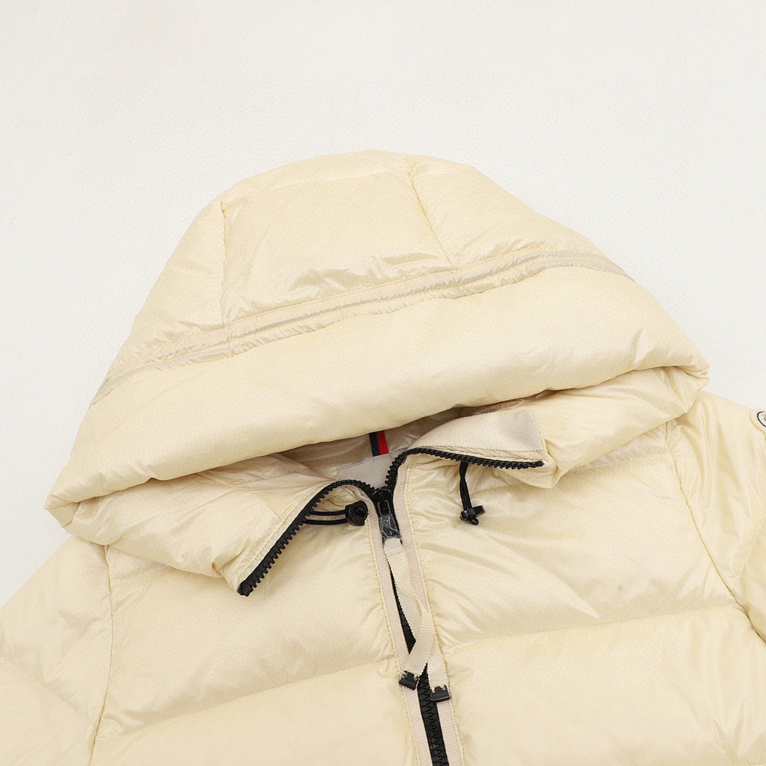 Moncler Women's Mid-Length Hooded Down Coat - Ivory - detail 1
