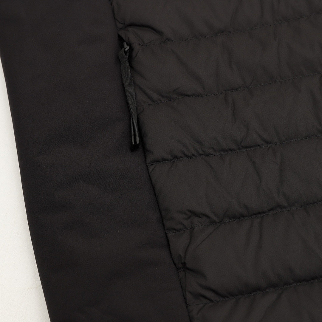 Moncler Lightweight Panelled Hooded Down Jacket - Black - detail 3