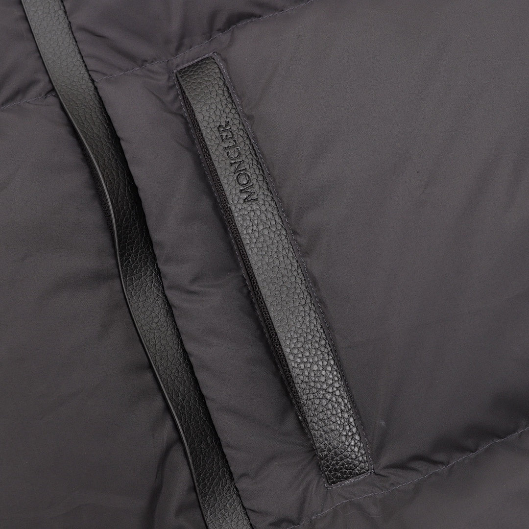 Moncler Besbre Stand-Collar Down Jacket - Dark Gray - detail 2