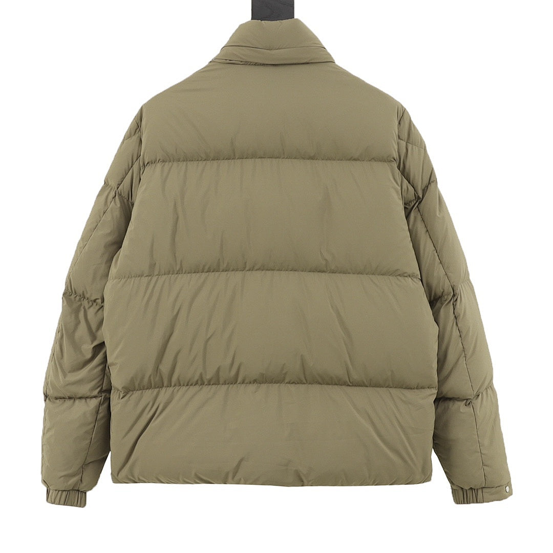 Moncler Besbre Stand-Collar Down Jacket - Olive - back view