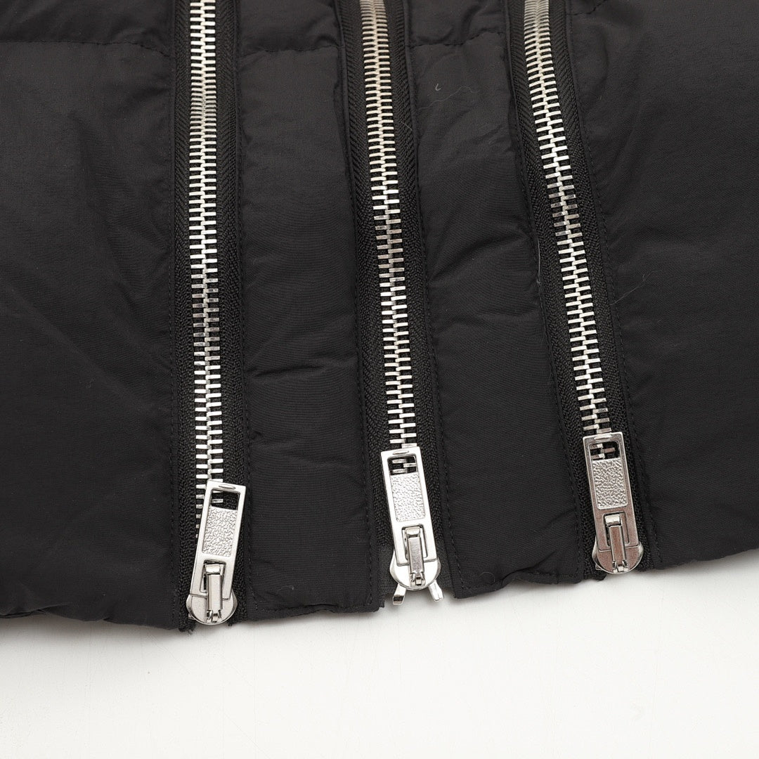 Moncler Multi-Zip Stand-Collar Down Jacket - Black - detail 2