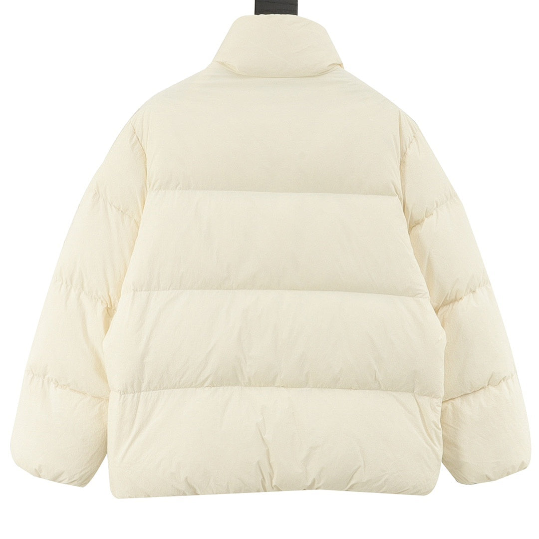 Moncler Multi-Zip Stand-Collar Down Jacket - Ivory - back view