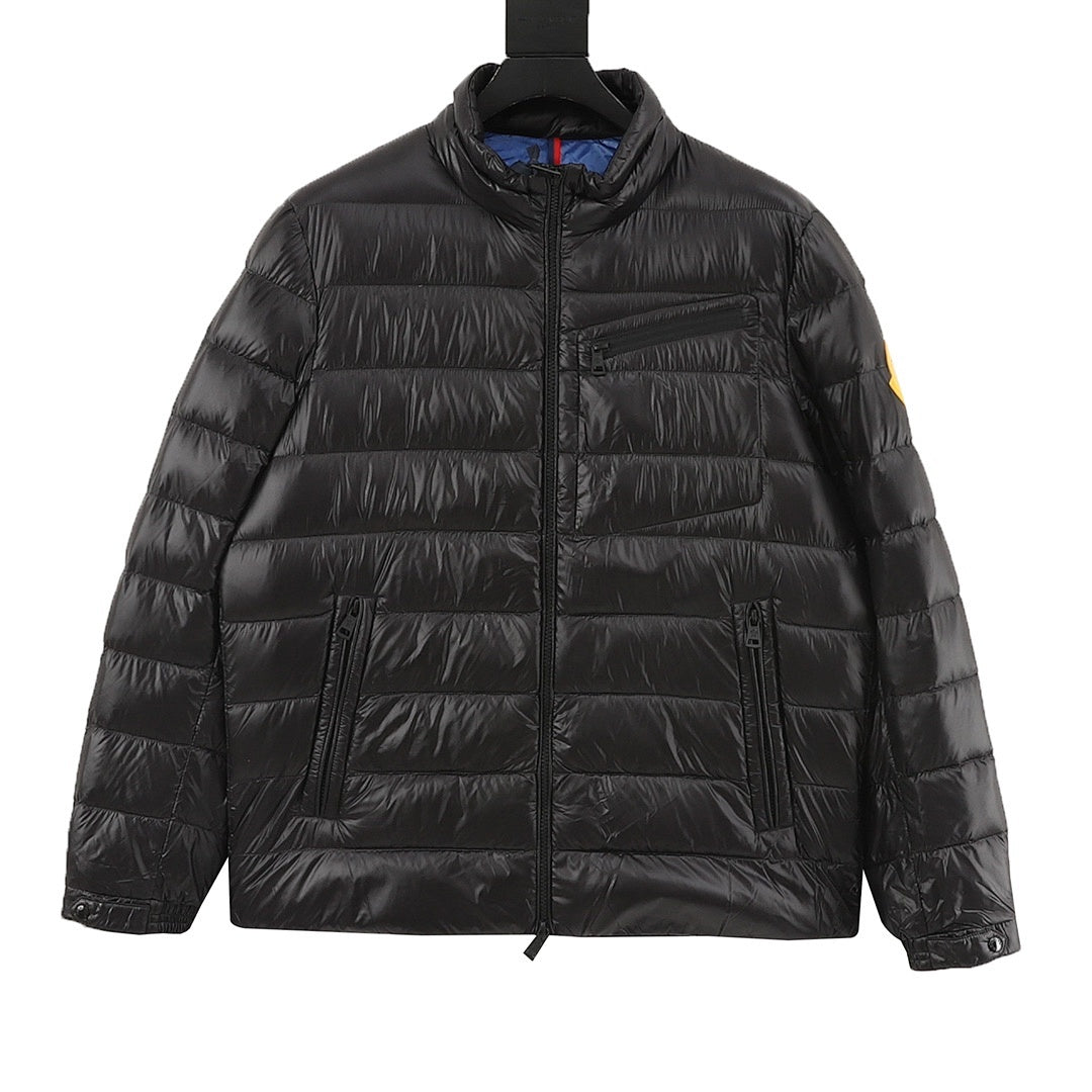 Moncler Chest-Zip Quilted Down Jacket - Black - front view