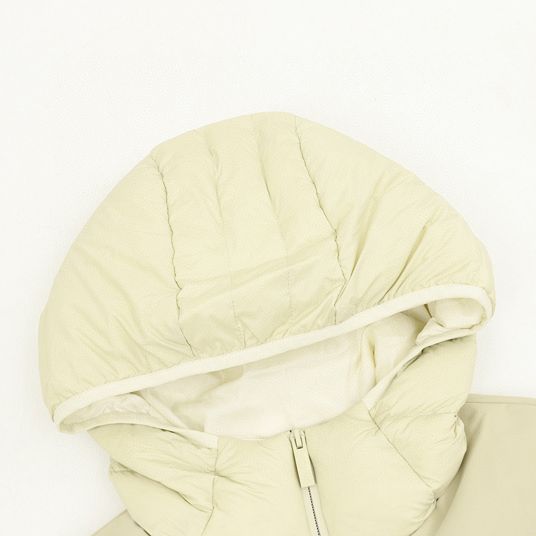 Moncler Panelled Hooded Down Jacket - Ivory - detail 1
