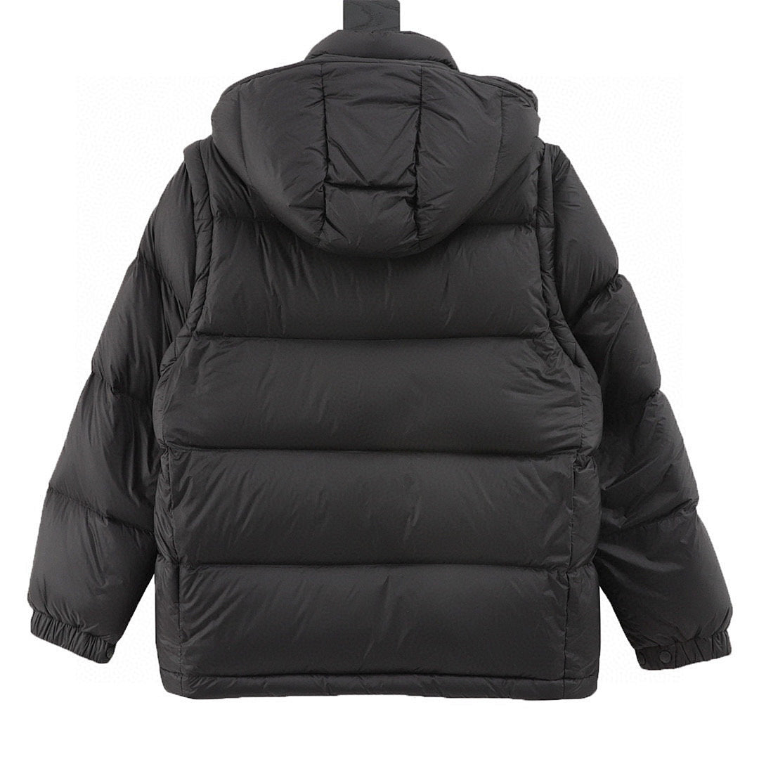 Moncler Cyclone Detachable-Sleeve Down Jacket - Black - back view