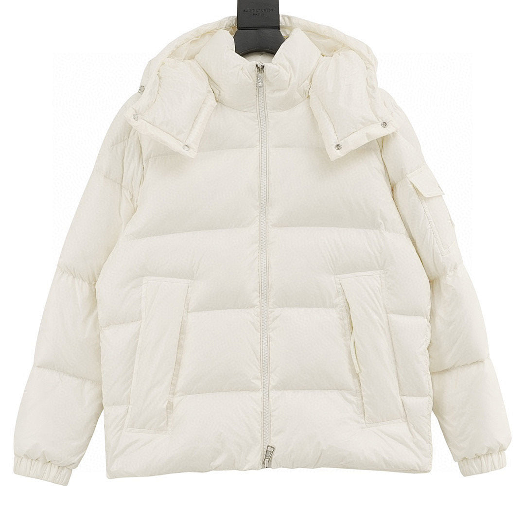Moncler Couyere Hooded Down Jacket - Ivory - front view