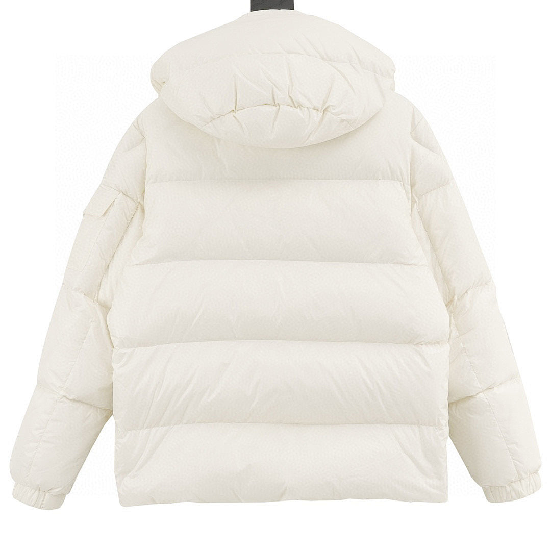 Moncler Couyere Hooded Down Jacket - Ivory - back view