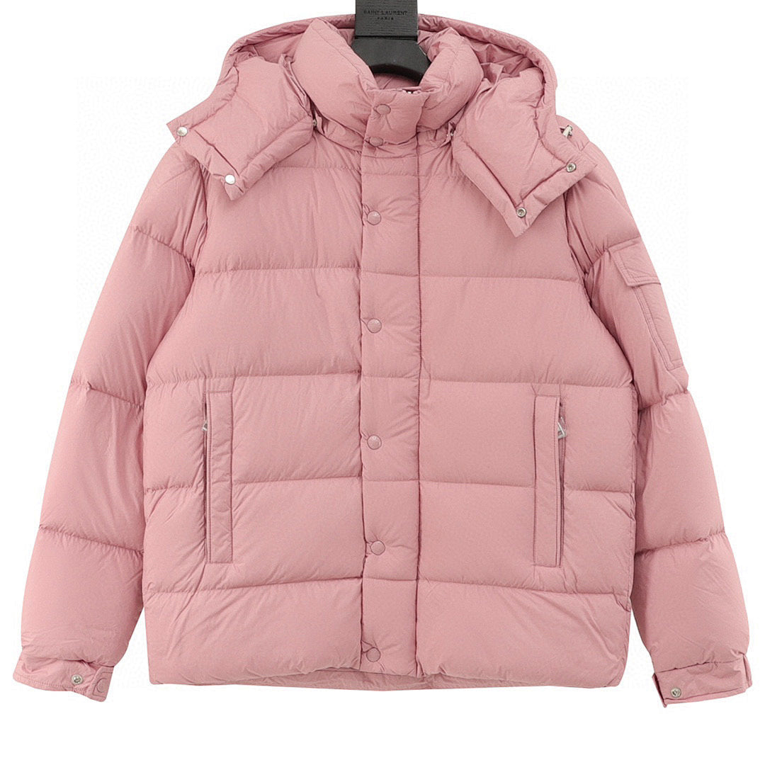 Moncler Maya Matte Hooded Down Jacket - Pink - front view