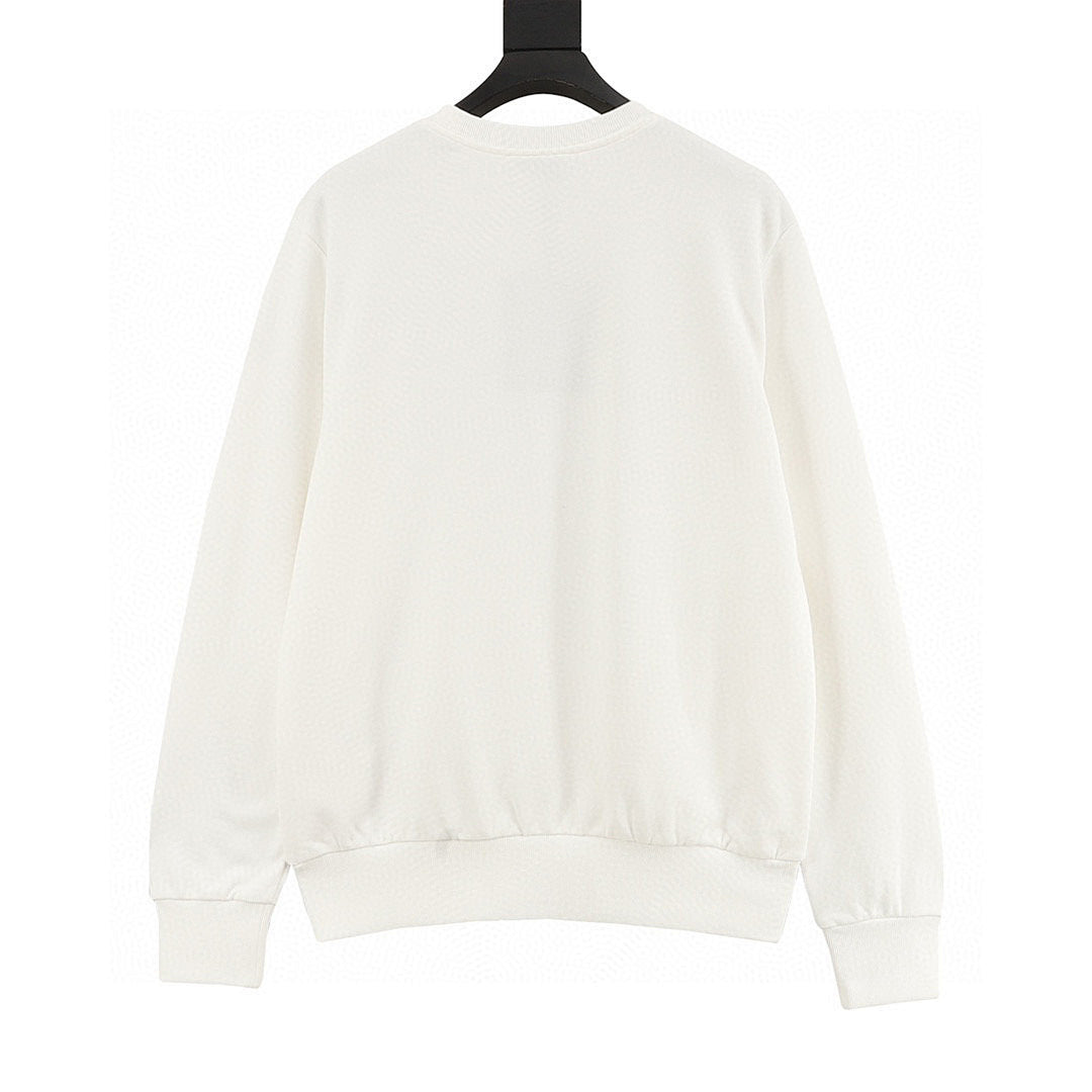 Moncler Chest-Print Crewneck Sweatshirt - Men's Off White - back view