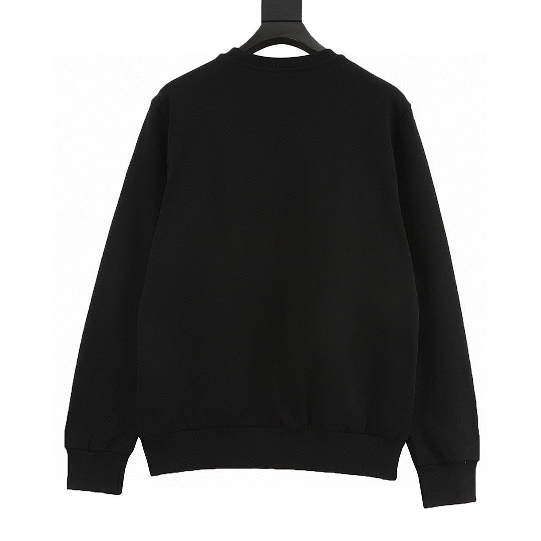 Moncler Chest-Print Crewneck Sweatshirt - Men's Black - back view
